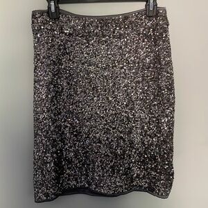BOSTON PROPER gray sequin skirt, size 4